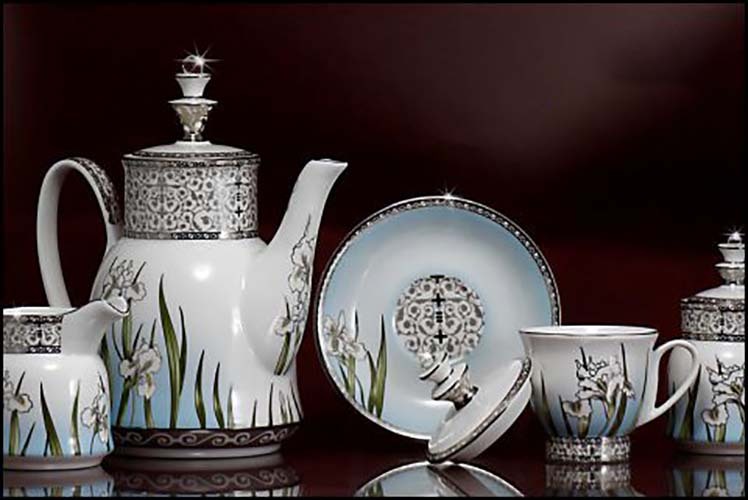 Ceramic Tea Set 25 - Ceramic Material, Includes Teapot And Cups, Floral Design, 6-piece Set For Elegant Tea Experiences