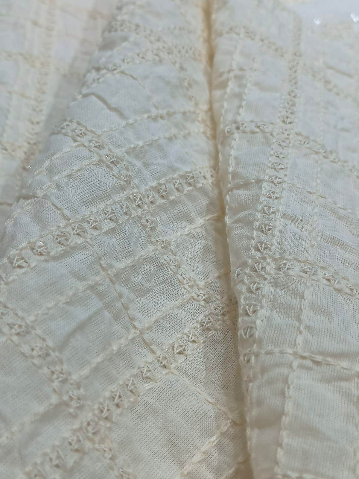 Designer Dyeable Embroidered Fabric For Kurta Online - Attributes: Comfortable & Soft