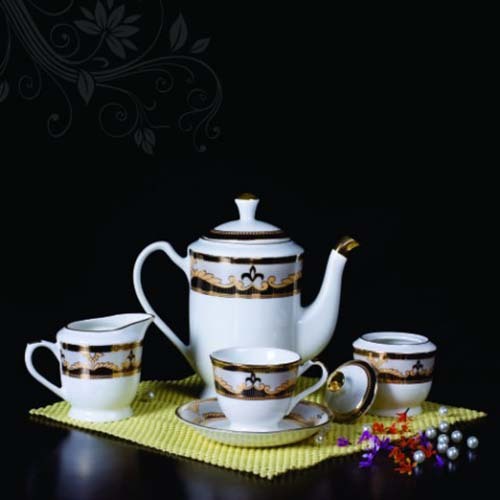 Ceramic Tea Set 29 - Ceramic Material, Various Pieces For Serving Tea, Elegant Design With Cultural Influences, Includes Teapot And Cups