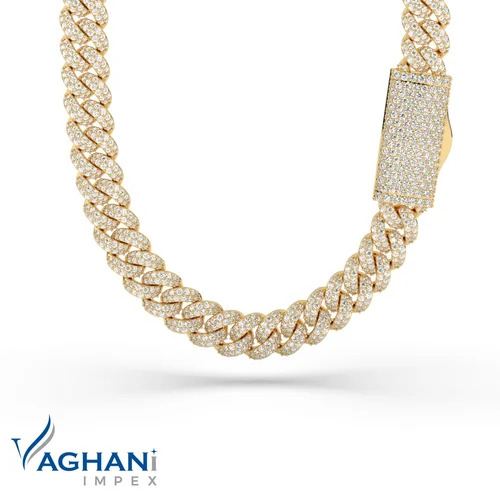 Diamonds Cubans Link Gold Chain - 10kt Gold, 22 Inch Long, 142 Grams | Lab Grown Round Diamonds, Customizable Luxury Hip Hop Accessory