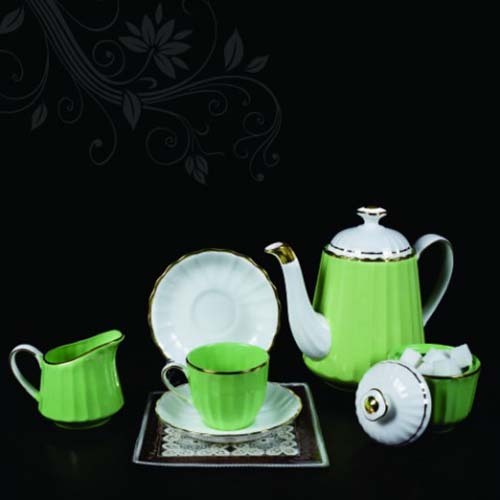 Ceramic Tea Set 47 - Ceramic Material, Assorted Pieces For Serving, Various Cultural Styles | Includes Teapot, Teacups, And Serving Tray