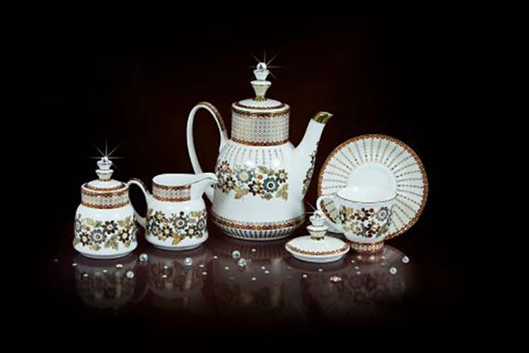 Ceramic Tea Set 47 - Ceramic Material, Assorted Pieces For Serving, Various Cultural Styles | Includes Teapot, Teacups, And Serving Tray
