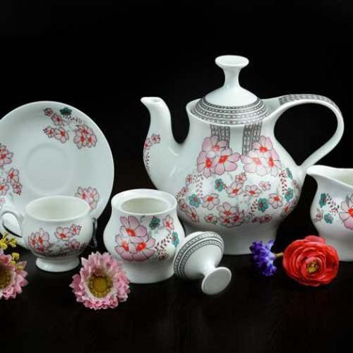 Ceramic Tea Set 47 - Ceramic Material, Assorted Pieces For Serving, Various Cultural Styles | Includes Teapot, Teacups, And Serving Tray