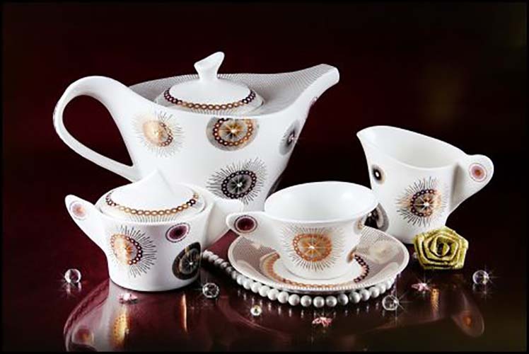 Ceramic Tea Set 47 - Ceramic Material, Assorted Pieces For Serving, Various Cultural Styles | Includes Teapot, Teacups, And Serving Tray