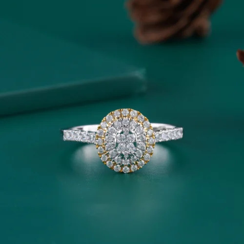 Ladies Diamonds Gold Ring - 10k Gold, 3.10 Gm | Elegant Design, Diamond Accent, Fine Craftsmanship, Luxury Feel, Pave Setting With Lab-grown Diamonds