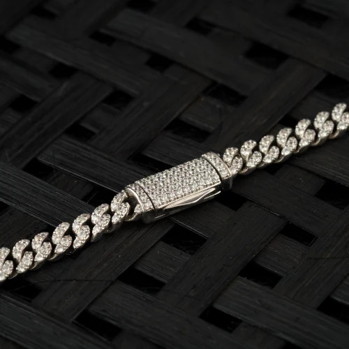 Men's Luxury 10 Carat Gold Chain - 66 Gm Weight White Color | D-vvs Lab Grown Diamond Round Stone Shape Customizable Packaging