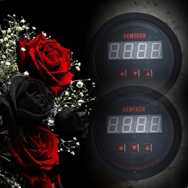 Gemtech Series 3000 Digital Pressure Gauge With Alarm Range 0 To 1.250 Mbar - Color: Black