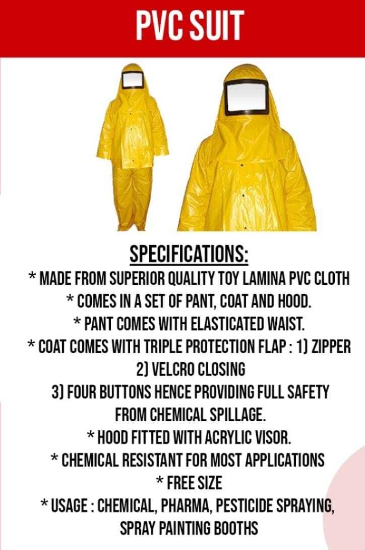 Pvc Chemical Protection Suit - Disposable Unisex, Waterproof Design For Hazardous Chemical Exposure
