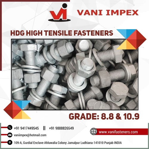 Galvanized Fasteners - Dia M6 to M100, Length 20mm to 600mm | Corrosion Resistant, Heavy Duty, Durable, High Tensile, Weather Resistant