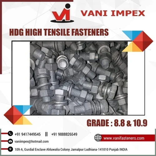 Galvanized Fasteners - Dia M6 To M100, Length 20mm To 600mm | Corrosion Resistant, Heavy Duty, Durable, High Tensile, Weather Resistant