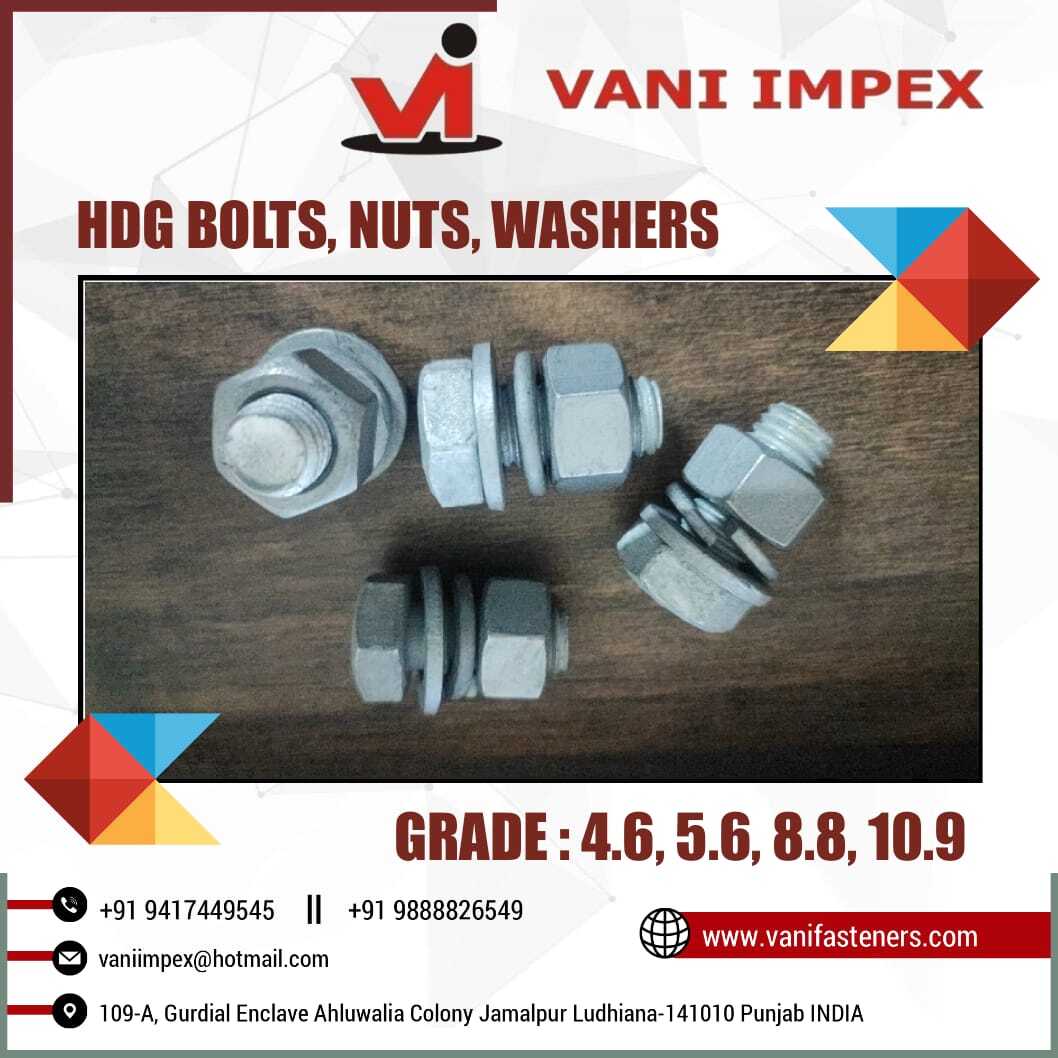 Galvanized Fasteners - Dia M6 To M100, Length 20mm To 600mm | Corrosion Resistant, Heavy Duty, Durable, High Tensile, Weather Resistant