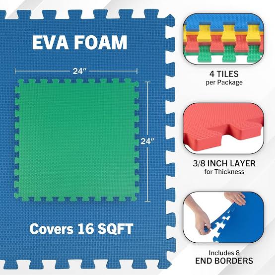 Eva Interlocking Mats - Back Material: Rubber Tpr