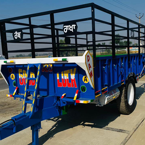 Mild Steel Tractor Trolley - Iron And Steel Construction | Compatible With Semi Trailers, Easy Tractor Attachment, Versatile Industrial Use