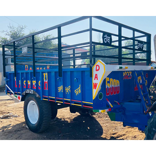 Mild Steel Tractor Trolley - Iron And Steel Construction | Compatible With Semi Trailers, Easy Tractor Attachment, Versatile Industrial Use