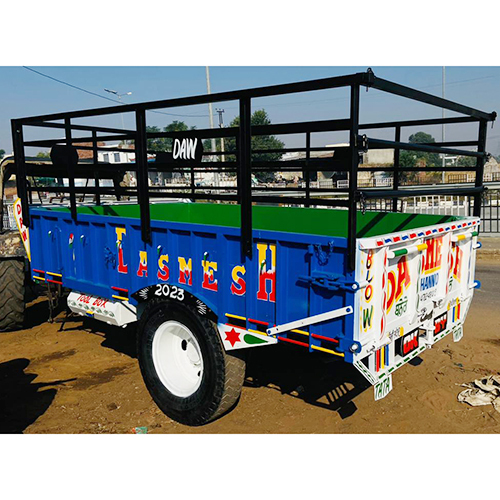 Mild Steel Tractor Trolley - Iron And Steel Construction | Compatible With Semi Trailers, Easy Tractor Attachment, Versatile Industrial Use