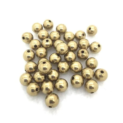 Antique Brass Beads - Brass, Various Sizes Available, Golden Color, Round Shape, Polished Finish, Custom Weight Options
