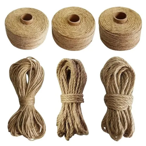 Natural Jute Wax Rope - Jute Material, 1-3 mm Thickness, Brown Color | Versatile for Agriculture, Tying, Decoration, and Gardening Needs