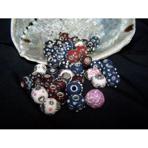 Modern Ceramic Beads - Ceramic Material, 1-100g Size, Multicolor Round Shape | Ideal for Jewelry Making and Arts & Crafts Projects