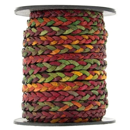 Fancy Braided Leather Cord - PU Leather, Various Thickness Options | Eco-Friendly, Lightweight, Twisted Texture, Multicolor для Crafting