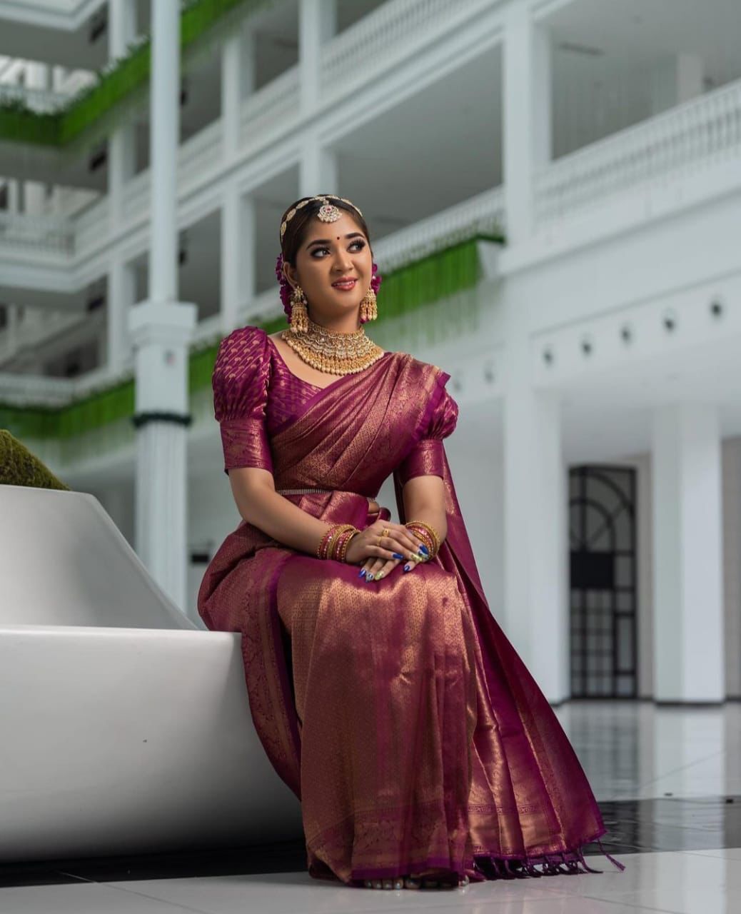 Silk Saree - Soft Lichi Silk Cloth, Beautiful Rich Pallu & All Over Jacquard Work, Running Exclusive Jacquard Border, Ideal For Ethnic Occasions