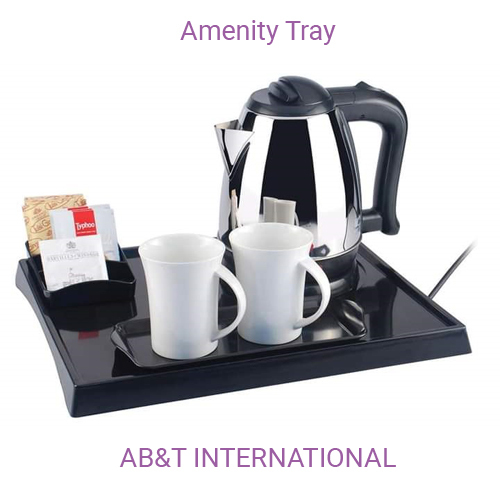 Welcome Tray And Tea Kettles - Color: Black