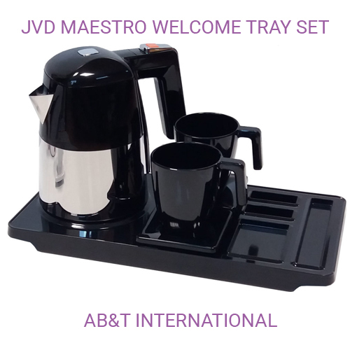 Welcome Tray And Tea Kettles - Color: Black