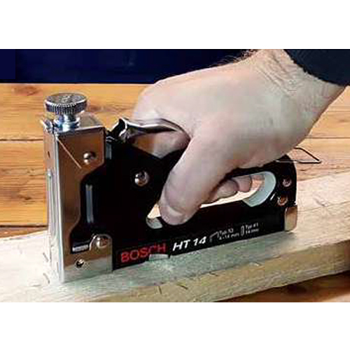 HT 14 Handheld Tacker - Stainless Steel, Black-Silver Finish | Steel Handle, Industrial & Commercial Usage, Warranty Included