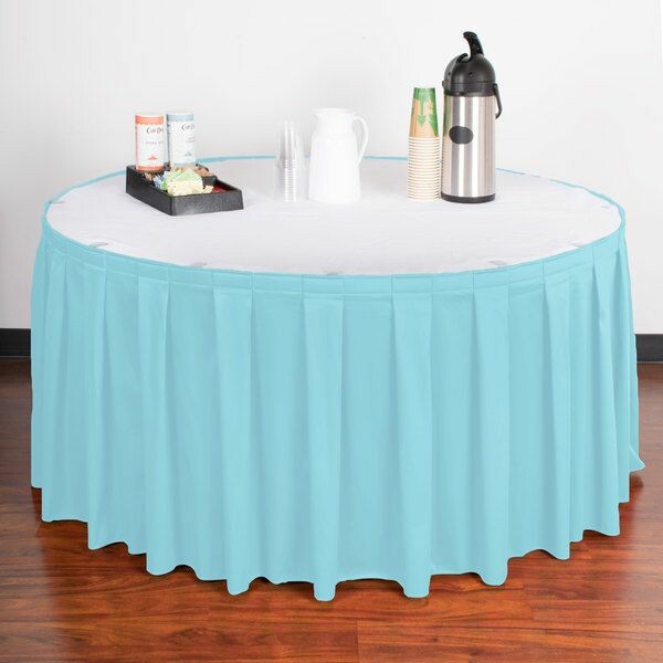 Round Table Cover - Spandex Fabric, Fits 6 Ft Table, Any Color | Fitted Design, Wrinkle Resistant, Easy Installation, Elegant Skirt