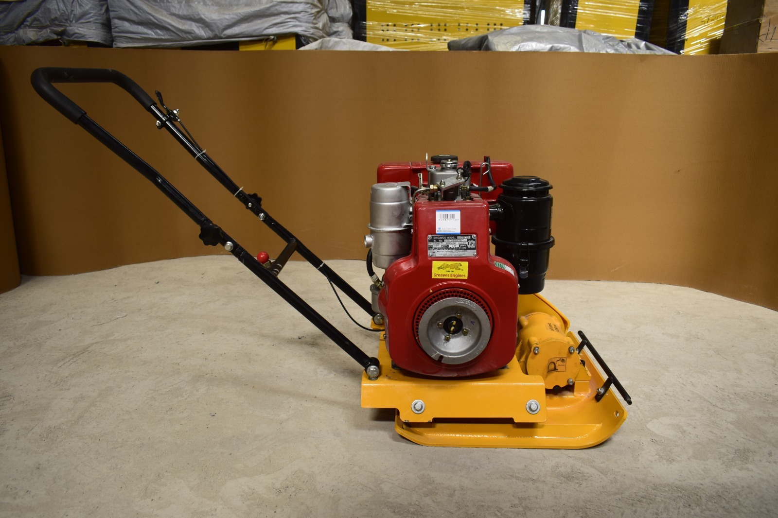 Plate Compactor C90t Greaves Engine Forward - Color: Yellow