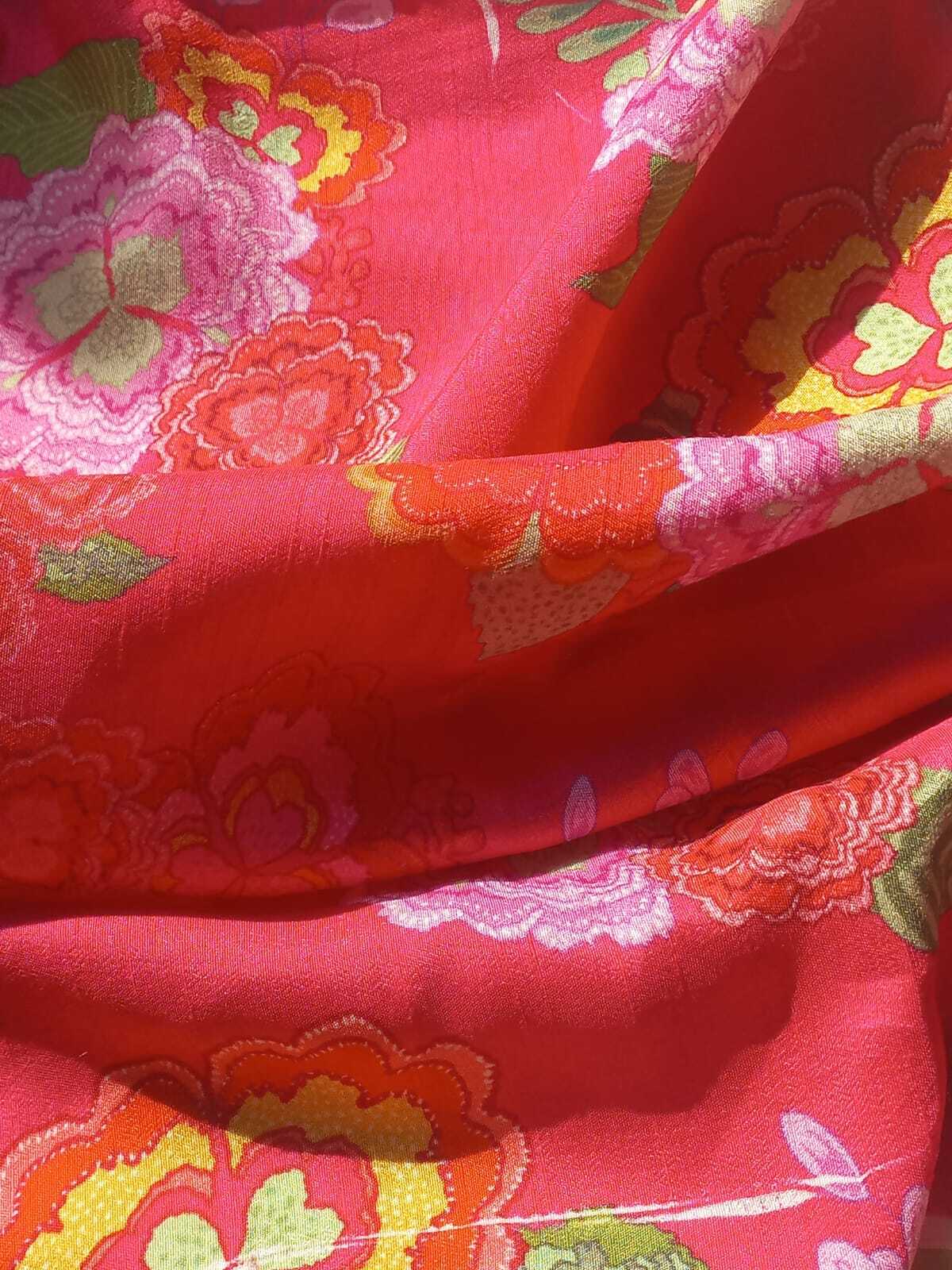 Printed Dola Silk Fabric For Your Boutique - Pattern: Plain