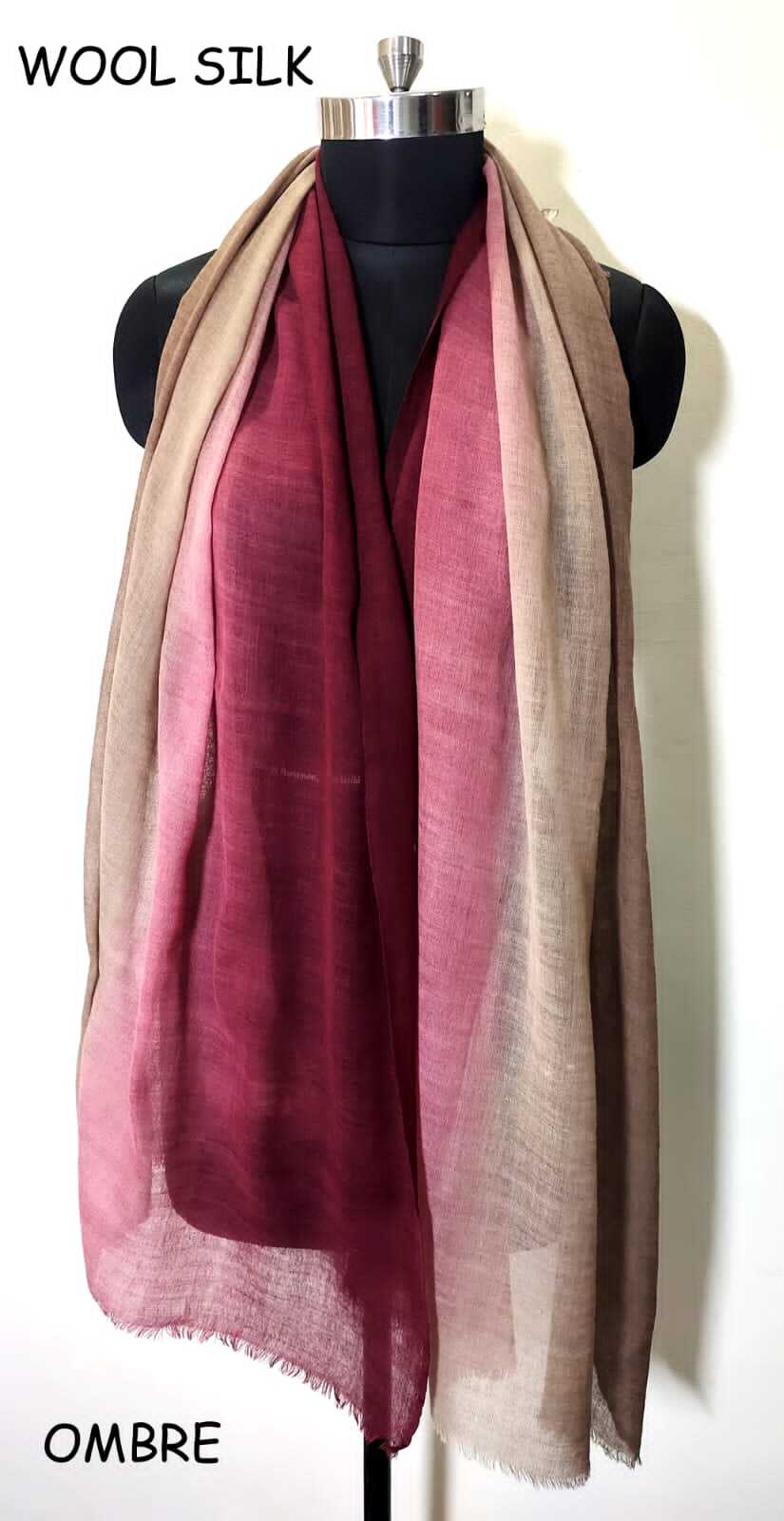 Multi Color Silk Wool Ombre Stoles
