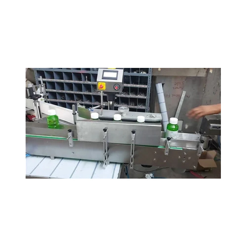 Self-Adhesive Bottle Labeling Machine - Durable Stainless Steel, Electric Powered, Sleek Silver Design | Warranty Included, Versatile for Various Bottle Shapes and Sizes