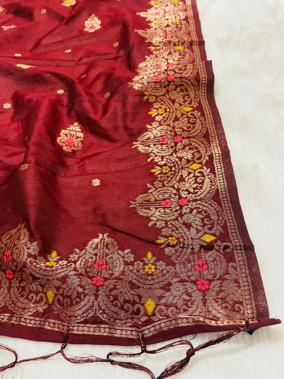 Maroon Cotton Dupatta