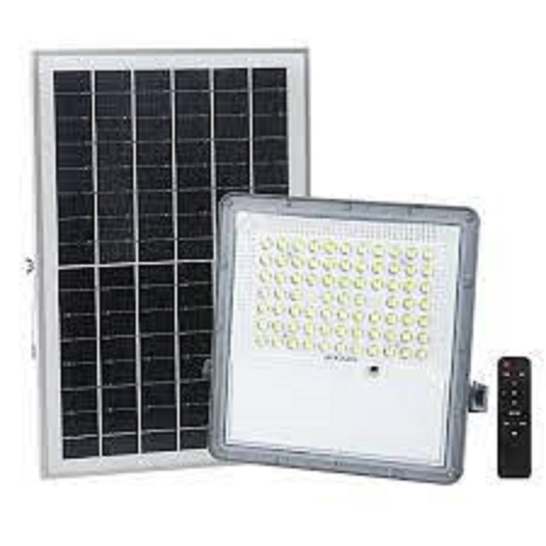 Led Solar Flood Light - 100w Power, 4000mah Battery | Cool White, Abs Material, 140 Leds, 8 Hours Back-up, Ip65 Rated, Manual Switch, 1-year Warranty