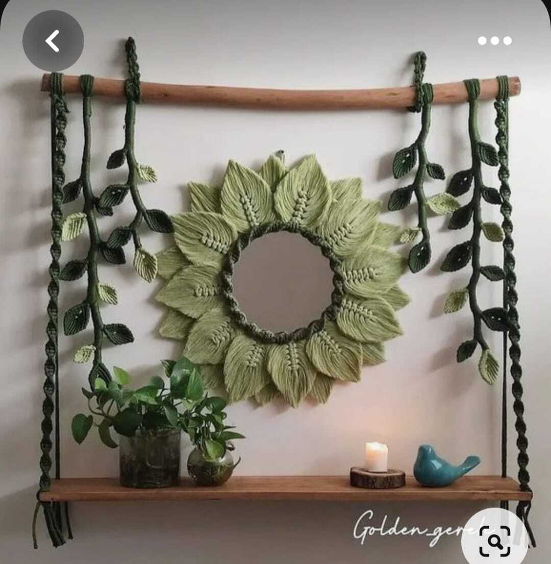 Macrame Plant Hanger - Color: Yellow