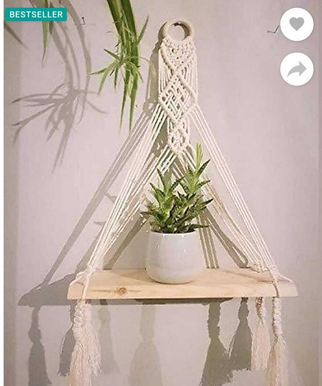 Macrame Plant Hanger - Color: Yellow