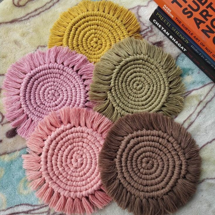 Macrame Coaster - Natural Cotton | Elegant Design, Temperature Regulating, Customizable Width, Eco-friendly Protection For Your Table