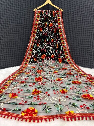 New Embroidery Black Net Dupatta