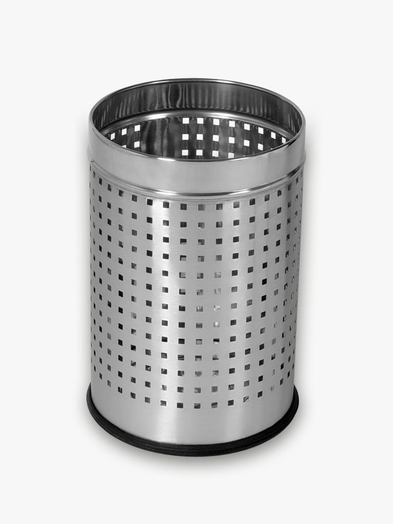 Steel Office Dustbin - Color: Silver