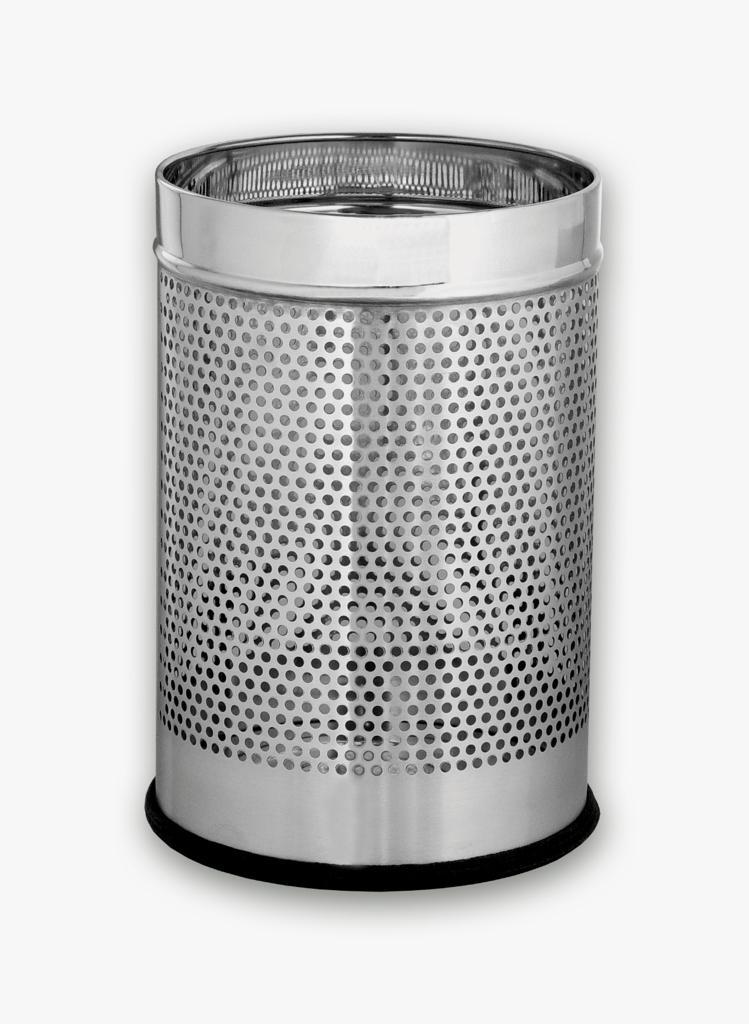 Steel Office Dustbin - Color: Silver