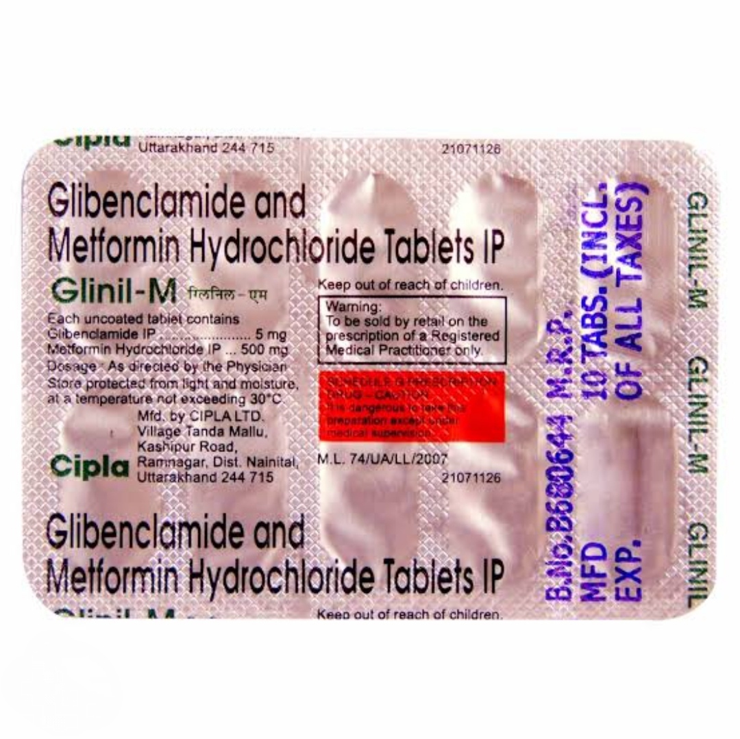 Glinil M Tablet Ingredients: Glibenglamide & Metformin