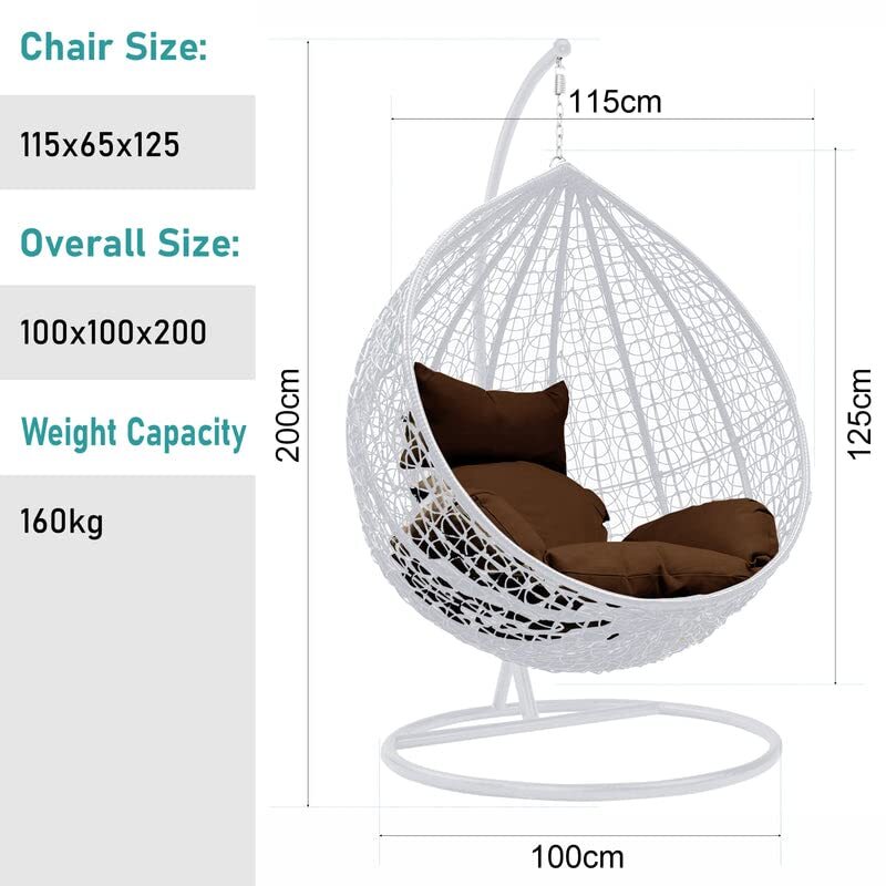 Wicker Balcony Swing Chair - Assembly: No Assembly Required