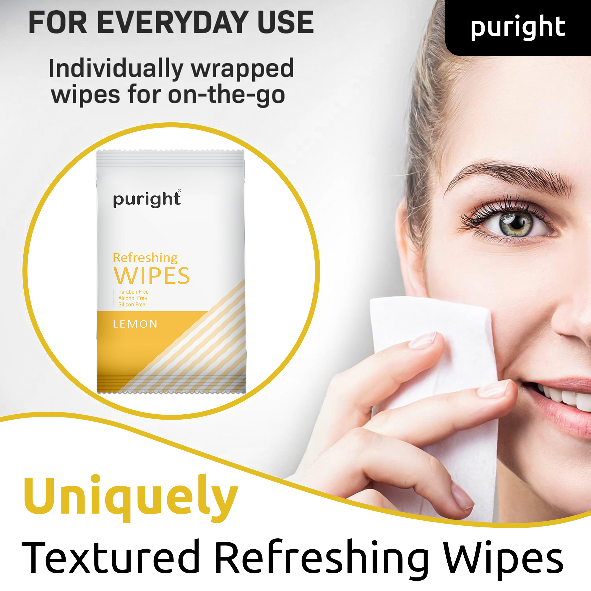 Facial Refreshing Wet Wipes - Non Woven Fabric, Standard Size, White | Soft Alcohol-free, Ideal For Hands & Face, Suitable For All Skin Types