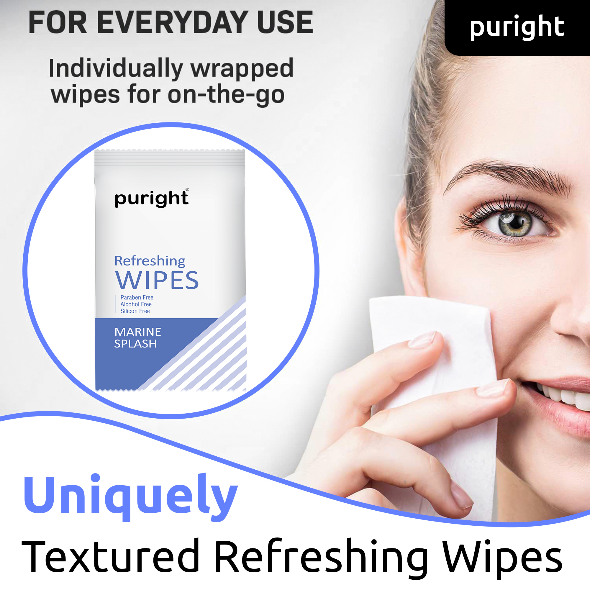 Refreshing Wet Wipes - Soft Alcohol-free, 15 X 20 Cm, Blue | Deep Cleansing, Ideal For Hands & Face, Suitable For All Skin Types