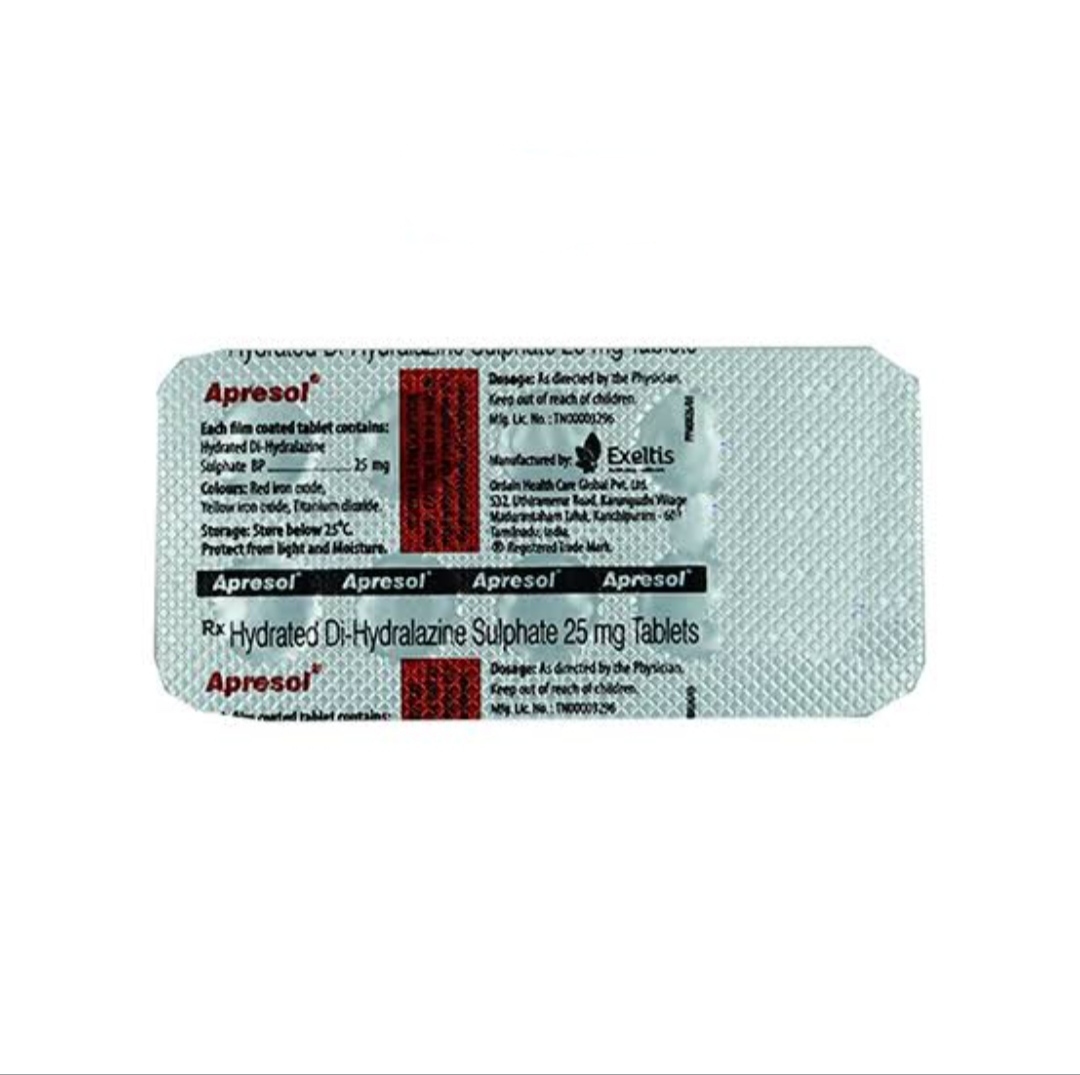 Apresol 25 Mg Ingredients: Hydrated Di Hydrazine Sulphate