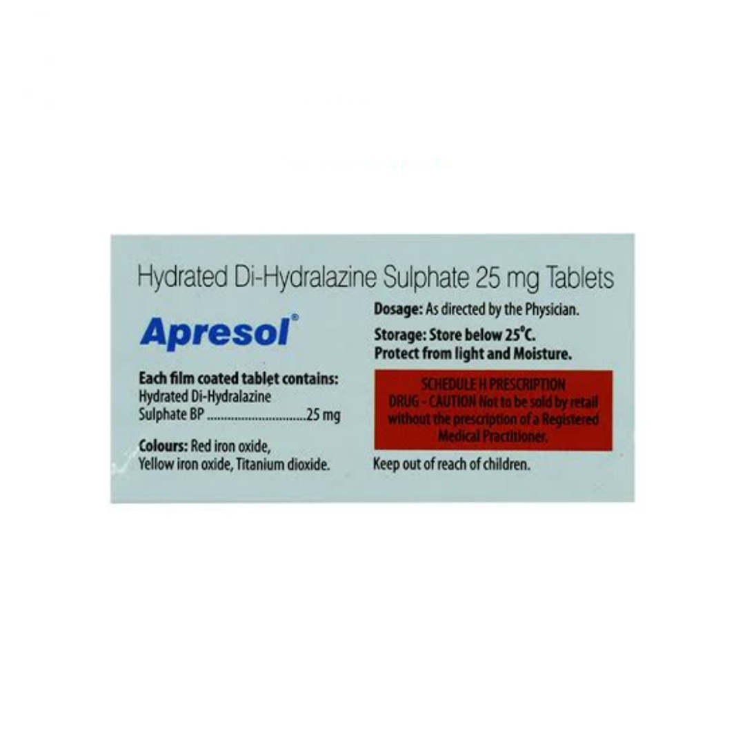 Apresol 25 Mg Ingredients: Hydrated Di Hydrazine Sulphate