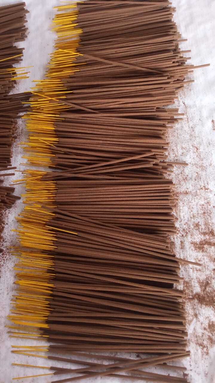 Masala Agarbatti - Bamboo & Charcoal 9 Inches Long Eco-friendly Brown Incense Sticks With Incense Holder For Meditation & Religious Practices