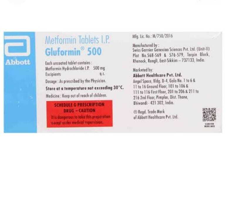 Gluformin 500 Mg Ingredients: Metformin
