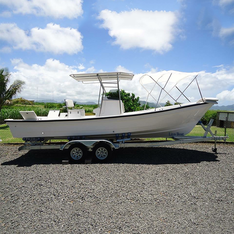 Liya 25feet Double Hull Fishing Fiberglass Boats With Twin Motors