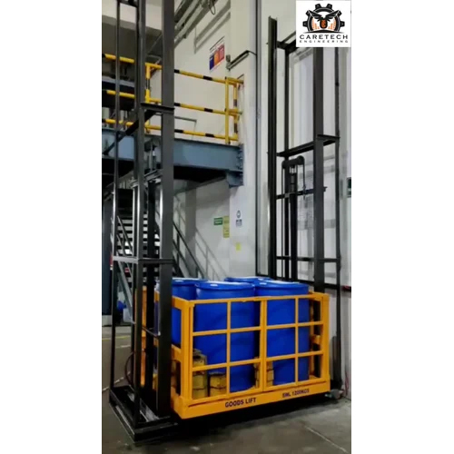 Hydraulic Double Mast Goods Lift Car Dimension: Customized